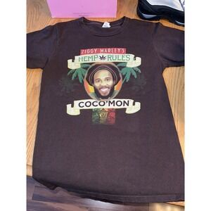 Ziggy Marley Hemp Rules Organic Cotton T-Shirt Coco' Mon Size S Small
